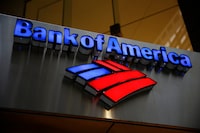 FILE - This Tuesday, Jan. 14, 2014, file photo shows a Bank of America sign in Philadelphia. Bank of America reports their earnings on Tuesday, april 16, 2024.  (AP Photo/Matt Rourke, File)