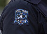 Halifax Regional Police say a man who was the subject of an emergency alert issued earlier this week has been arrested and now faces charges including assault. A Halifax Regional Police emblem is seen in Halifax on Thursday, July 2, 2020. THE CANADIAN PRESS/Andrew Vaughan