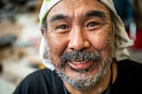 OTTAWA — July Papatsie, an Inuk carver, spoke about his work and demonstrate how he does his soft stone and bone carvings at the Isaruit Inuit Arts space in the Rideau Community Hub Thursday, April 11, 2024.

Photo by Ashley Fraser, Globe and Mail 