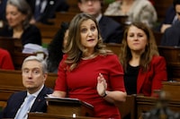Canada's Deputy Prime Minister and Minister of Finance Chrystia Freeland delivers the fall economic statement in the House of Commons on Parliament Hill in Ottawa, Canada, November 21, 2023. REUTERS/Blair Gable