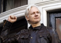 FILE - WikiLeaks founder Julian Assange greets supporters on May 19, 2017, outside the Ecuadorian Embassy in London, where he has been in self imposed exile since 2012. Australian Prime Minister Anthony Albanese expressed frustration at the United States’ continuing efforts to extradite WikiLeaks founder and Australian citizen Julian Assange, saying: “There is nothing to be served by his ongoing incarceration.” Albanese made his comments Friday, May 5, 2023, in an Australian Broadcasting Corp. interview. (AP Photo/Frank Augstein, File)