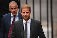 Britain's Prince Harry, Duke of Sussex arrives at the Royal Courts of Justice, Britain's High Court, in central London on March 28, 2023. - Prince Harry and pop superstar Elton John appeared at a London court, delivering a high-profile jolt to a privacy claim launched by celebrities and other figures against a newspaper publisher. The publisher of the Daily Mail, Associated Newspapers (ANL), is trying to end the high court claims brought over alleged unlawful activity at its titles. (Photo by Daniel LEAL / AFP) (Photo by DANIEL LEAL/AFP via Getty Images)