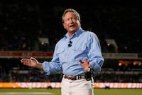PERTH, AUSTRALIA - MAY 04:  Andrew Forrest addresses the spectators before the World Series Rugby match between the Western Force and the Fiji Warriors at nib Stadium on May 4, 2018 in Perth, Australia.  (Photo by Paul Kane/Getty Images)
