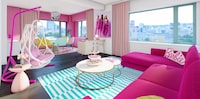 The Barbie Dream Suite, which is launching Aug 24 as part of the The Barbie Dream Experiences by Fairmont Hotels & Resorts/Mattel, Inc:  at Fairmont The Queen Elizabeth in Montreal.
