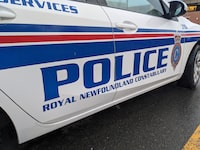 Police in Newfoundland say a patrol officers were assaulted Thursday by a "very irate male" wielding a block of cheese. A Royal Newfoundland Constabulary police car is shown in St. John's in a June 2020 photo. THE CANADIAN PRESS/Sarah Smellie