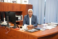 Thunder Bay Police Service Chief Darcy Fleury is photographed in his office, in Thunder Bay, Ont., Wednesday, Aug. 23, 2023. THE CANADIAN PRESS/Chris Young