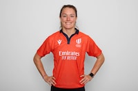 Canadian Maggie Cogger-Orr, shown in a handout photo, has been named to the 23-person match official panel for the rugby sevens competition at the Paris Olympics. Cogger-Orr now is a permanent resident of New Zealand where she is a full-time teacher as well as an international rugby referee. Fellow Canadian Moe Chaudhry will also work the women’s rugby sevens in Paris. THE CANADIAN PRESS/HO-World Rugby **MANDATORY CREDIT** 