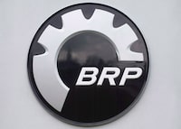 A BRP logo is shown at the research and innovation plant in Valcourt, Que., Friday, November 9, 2012.&nbsp; THE CANADIAN PRESS/Graham Hughes.