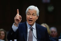 JPMorgan Chase CEO and Chairman Jamie Dimon gestures as he speaks during the U.S. Senate Banking, Housing and Urban Affairs Committee oversight hearing on Wall Street firms, on Capitol Hill in Washington, U.S., December 6, 2023.