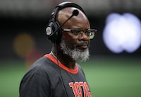 Ottawa Redblacks head coach Bob Dyce watches from the sideline during the second half of a CFL football game against the B.C. Lions, in Vancouver, B.C., Saturday, Sept. 16, 2023. Frustrations are starting to boil over for the Redblacks. Ottawa (3-10) is mired in a seven-game losing streak and sits last in the CFL's East Division heading into a game against the visiting Saskatchewan Roughriders (6-7) Friday night. THE CANADIAN PRESS/Darryl Dyck