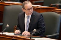 Ontario's Attorney General Doug Downey attends Question Period at the Ontario Legislature in Toronto, Tuesday, Nov. 28, 2023. THE CANADIAN PRESS/Chris Young