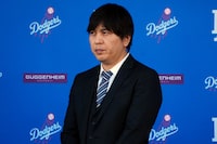 FILE PHOTO: Dec 14, 2023; Los Angeles, CA, USA; Ippei Mizuhara, the translator for Los Angeles Dodgers designated hitter Shohei Ohtani, during an introductory press conference at Dodger Stadium. Mandatory Credit: Kirby Lee-USA TODAY Sports/File Photo