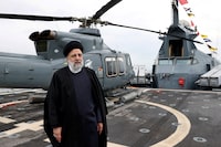 Iranian President Ebrahim Raisi visits the military equipment of IRGC Navy in Bandar Abbas, Iran, February 2, 2024. Iran's Presidency/WANA (West Asia News Agency)/Handout via REUTERS ATTENTION EDITORS - THIS PICTURE WAS PROVIDED BY A THIRD PARTY.