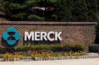 FILE PHOTO: The Merck logo is seen at a gate to the Merck & Co campus in Rahway, New Jersey, U.S., July 12, 2018. REUTERS/Brendan McDermid/