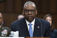 Secretary of Defense Lloyd Austin testifies before Senate Committee on Armed Services during a hearing on Department of Defense Budget Request for Fiscal Year 2025 and the Future Years Defense Program on Capitol Hill in Washington, Tuesday, April 9, 2024. (AP Photo/Jose Luis Magana)