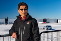 Kaoru Sawase, an engineer at Mitsubishi Motors Corporation, at an event in Laval, Que.
