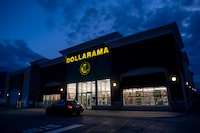 The Dollarama store located at Wellington St. East, and Leslie St. in Aurora, Ont. on Oct 1 2020.
