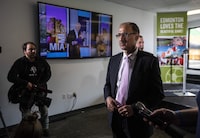 A housing and homelessness emergency is expected to be declared at a special meeting of Edmonton city council Monday afternoon. Edmonton Mayor Amarjeet Sohi speaks at a press conference in Edmonton, Thursday, June 16, 2022. THE CANADIAN PRESS/Jason Franson