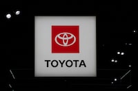 FILE PHOTO: A Toyota logo is seen during the New York International Auto Show, in Manhattan, New York City, U.S., April 5, 2023. REUTERS/David 'Dee' Delgado/File Photo