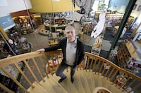 Chris Hall, co-owner of McNally Robinson Booksellers, at the company’s Grant Park location in Winnipeg on March 4, 2024. Shannon VanRaes/The Globe and Mail