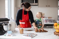 One of Maddie and her niece Lucy baking grandmother Velma’s gingerbread cookie recipe together 
 -- Photo credit: Nicole Gray Maddie White, globe writer , her story on Ingredients of my Franco-Ontario history: butter, sugar and my Mémère