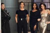 AppleTV+'s The Super Models (from left) Linda Evangelista, Christy Turlington, Naomi Campbell and Cindy Crawford