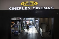 A Cineplex theatre is shown&nbsp; in Toronto on Monday, December 16, 2019. THE CANADIAN PRESS/Aaron Vincent Elkaim