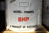 FILE PHOTO: A tonne of nickel powder made by BHP Group sits in a warehouse at its Nickel West division, south of Perth, Australia August 2, 2019. REUTERS/Melanie Burton/File Photo
