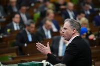 Minister of Health Mark Holland rises during question period in the House of Commons on Parliament Hill in Ottawa on Tuesday, Feb. 27, 2024. THE CANADIAN PRESS/Sean Kilpatrick

