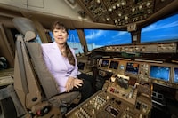 After a long, largely fulfilling career at Air Canada, the airline’s first woman pilot recalls the struggles she faced as a trailblazer and the efforts still needed to encourage more young women to enter aviation. Captain Judy Cameron sits in an aircraft simulator, in Toronto, Monday, Jan. 29, 2024. THE CANADIAN PRESS/Frank Gunn