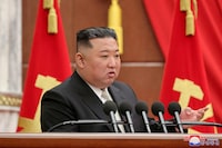 FILE PHOTO: North Korean leader Kim Jong Un attends the 7th enlarged plenary meeting of the 8th Central Committee of the Workers' Party of Korea (WPK) in Pyongyang, North Korea, March 1, 2023 in this photo released by North Korea's Korean Central News Agency (KCNA). KCNA via REUTERS