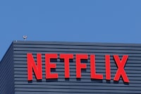 FILE PHOTO: The Netflix logo is shown on one of their Hollywood buildings in Los Angeles, California, U.S., July 12, 2023.   REUTERS/Mike Blake/File Photo