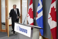 Toronto Mayor John Tory arrives for a press conference at City Hall in Toronto on Friday, February 10, 2023.THE CANADIAN PRESS Arlyn McAdorey