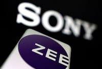 FILE PHOTO: Zee Entertainment and SONY logos are displayed in this illustration taken, September 1, 2022. REUTERS/Dado Ruvic/Illustration/File Photo