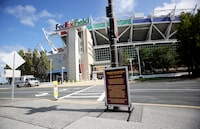 FILE - A view of FedExField before an NFL match against the Philadelphia Eagles and the Washington Football Team on Sunday, Sept. 13, 2020, in Landover, Md. FedEx has ended its naming rights agreement to the Washington Commanders stadium that had been known as FedEx Field since 1999.(AP Photo/Daniel Kucin Jr., File)