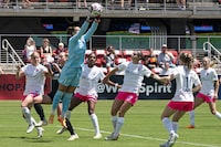 <div>Canadian international Kailen Sheridan, who tied for the league lead with nine shutouts this season, is a finalist for NWSL goalkeeper of the year.&nbsp;San Diego Wave's Sheridan (1) saves a shot on goal during an NWSL soccer match against the Washington Spirit, in Washington, Saturday, May 6, 2023. THE CANADIAN PRESS/AP-Nathan Howard</div>
