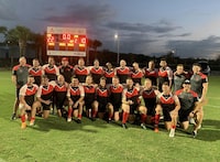 The Canada Wolverines rugby league team is shown after its 22-10 win over the USA Hawks on Nov. 5, 2022 in Tampa, Fla. The two teams meet again March 1, 2024, in Las Vegas. THE CANADIAN PRESS/HO-Canada Wolverines **MANDATORY CREDIT** 
 