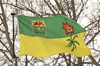 Saskatchewan flag blowing open