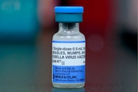 The Public Health Agency of Canada is strongly advising everyone in Canada to check that they're fully immunized against measles, especially before travelling. A measles vaccination is in Mount Vernon, Ohio in a May, 2019 file photo. THE CANADIAN PRESS/AP/Paul Vernon
