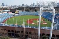 This photo taken on February 8, 2023 shows an overview of Meiji Jingu Stadium, where US baseball legend Babe Ruth once played during the 1934 US All-Star tour of Japan, located in a part of central Tokyo set for redevelopment which will radically change the area created over a 100 years ago. (Photo by Richard A. Brooks / AFP) (Photo by RICHARD A. BROOKS/AFP via Getty Images)