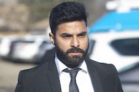 Jaskirat Singh Sidhu walks into the Kerry Vickar Centre for his sentencing in Melfort, Sask., on March 22, 2019. A deportation hearing for Sidhu, the truck driver who caused the deadly Humboldt Broncos bus crash six years ago, has been scheduled for next month.THE CANADIAN PRESS/Kayle Neis</p>