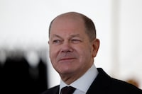 German Chancellor Olaf Scholz attends a groundbreaking ceremony at the new Freiburg-Dietenbach development in Freiburg, Germany February 27, 2024. REUTERS/Heiko Becker