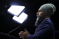 NDP Leader Jagmeet Singh holds a press conference on Parliament Hill in Ottawa on Tuesday, May 30, 2023. Singh says his party has tabled its own pharmacare legislation in the House of Commons. THE CANADIAN PRESS/Sean Kilpatrick