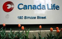A sign is seen outside the headquarters of Canada Life in Toronto, in this May 7, 2009 file photo.