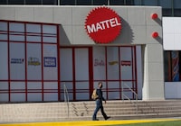 The Mattel company logo is pictured at the entrance of the Montoi plant in the municipality of Escobedo, Mexico March 15, 2022. REUTERS/Daniel Becerril/File Photo