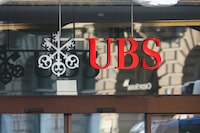 FILE PHOTO: The logo of Swiss bank UBS is seen in Zurich, Switzerland March 20, 2023. REUTERS/Denis Balibouse/File Photo