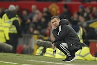 Leeds United head coach Jesse Marsch looks on during English Premier League soccer between Manchester United and Leeds United at Old Trafford in Manchester, England, Wednesday, Feb. 8, 2023. THE CANADIAN PRESS/AP-Dave Thompson            