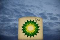 FILE PHOTO: Logo of British Petrol BP is seen at a petrol station in Pienkow, Poland, June 8, 2022. REUTERS/Kacper Pempel/File Photo
