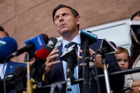 Brampton Mayor Patrick Brown speaks during a press conference to announce his intention to re-run for mayorship, at city hall in Brampton, Ont., on Monday, July 18, 2022. THE CANADIAN PRESS/Cole Burston

