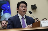 Department of Justice Special Counsel Robert Hur speaks during a House Judiciary Committee hearing, Tuesday March 12, 2024, on Capitol Hill in Washington. (AP Photo/Jacquelyn Martin)